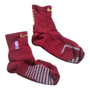 NWT Nike Official NBA Elite Socks, Ankle, Burgundy/Gold,XL